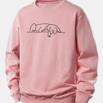 Sleeping Dog Line Print Relax Fit Sweatshirt