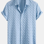 Checkerboard Textured Button Up Shirt