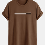 Regular Fit Paris Stripe Print Cotton T-Shirt