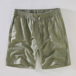 Linen Cotton Blend Drawstring Shorts
