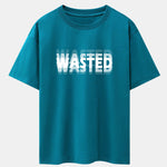 Wasted Print Drop Shoulder Oversize T-Shirt