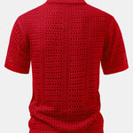 Crochet V Neck Polo Shirt