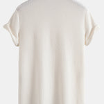 Short Sleeved Waffle Polo & Straight Leg Linen Pants
