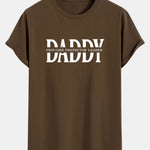 Daddy Print Cotton Arc Hem T-Shirt
