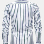 Long Sleeve Stripe Button Up Shirt & Slim Fit Tapered Trousers