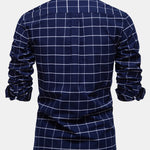Cowboy Embroidery Cotton Plaid Button Up Shirt