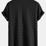 Checkerboard Jacquard Stand Collar Shirt