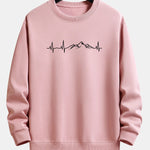 Heartbeat Mountain Print Relax Fit Sweatshirt