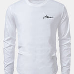 Men Print Cotton Arc Hem T-Shirt