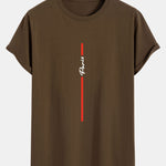 Stripe Paris Print Cotton Arc Hem T-Shirt