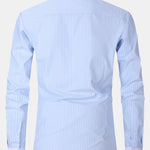 Contrast Collar Stripe Dress Shirt