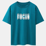 Focus Slogan Print Drop Shoulder Oversize T-Shirt