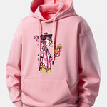 Vacation Pink Panther Print Relax Fit Hoodie