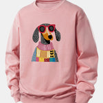 Sweater Dog Print Relax Fit Sweatshirt