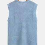 Waffle Knit Wide Strap Sleeveless T-Shirt