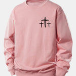 Faith Over Fear Cross Print Relax Fit Sweatshirt
