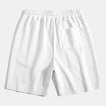 3 Pieces Diamond Geometric Jacquard Drawstring Shorts