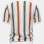 Stripe Knit V Neck Polo Shirt & Cotton Chino Shorts