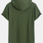 Athletic Mesh Kangaroo Pocket Hooded T-Shirt