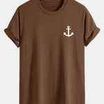 Regular Fit Anchor Print Cotton T-Shirt