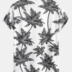 Palm Tree Print Arc Hem T-Shirt