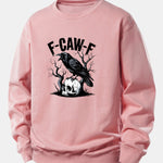 Crow Skull Print Relax Fit Sweatshirt