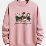 Halloween Horror Goose Print Relax Fit Sweatshirt