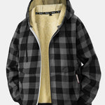 Teddy Lined Flannel Plaid Hoodie