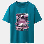 Tokyo Speed Car Print Drop Shoulder Oversize T-Shirt