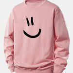 Smiley Face Print Relax Fit Sweatshirt