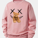 Smiley Face Teddy Bear Print Relax Fit Sweatshirt