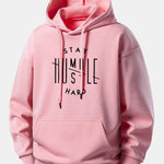 Stay Humble Hustle Hard Print Relax Fit Hoodie