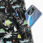 Palm Tree Sailboat Print Swim Shorts