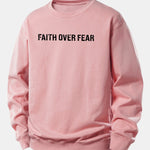 Faith Over Fear American Flag Print Relax Fit Sweatshirt
