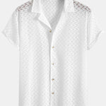 Hollow Out Textured Cuban Shirt