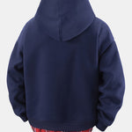 2 In 1 Plaid Zipper Kangaroo Pocket Hoodie