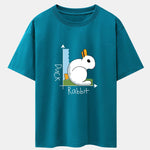 Rabbit Or Duck Optical Illusion Print Drop Shoulder Oversize T-Shirt