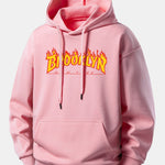 Flame Brooklyn Print Relax Fit Hoodie