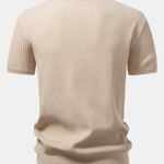 Ribbed Crew Neck Sweater Knitted T-Shirt