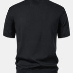 Stripe Jacquard Knit Polo Shirt & Straight Leg Ribbed Pants