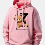 Crown King Bear Print Relax Fit Hoodie
