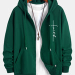 Faith Print Relax Fit Zip Hoodie