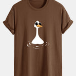 Regular Fit Sunglasses Goose Print Cotton T-Shirt
