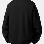 Smiley Face Print 2 In 1 Long Sleeved Waffle T-Shirt