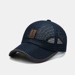 Solid Color Patch Hollow Mesh Nylon Baseball Cap