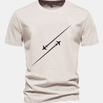 Regular Fit Fighter Jets Print Cotton T-Shirt