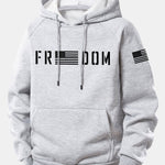 American Freedom Print Drawstring Hoodie