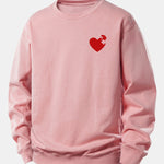 Heart Puzzle Print Relax Fit Sweatshirt