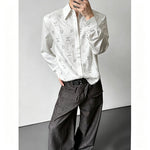 Sequin Lace Argyle-Pattern Shirt