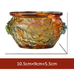 Buddha Stones Handmade Liuli Crystal Treasure Bowl Art Piece Home Decoration